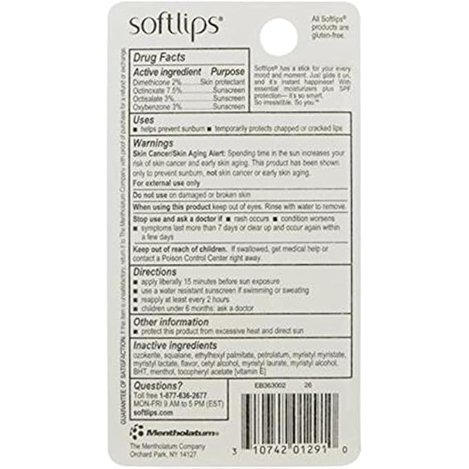 Softlips HYDRATION AND PROTECTION WITH SPF 20, VANILLA - Image 3